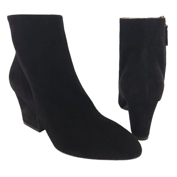Salvatore Ferragamo Shirin Suede Ankle Boots US 4.5 34.5 Black New - Picture 2 of 14
